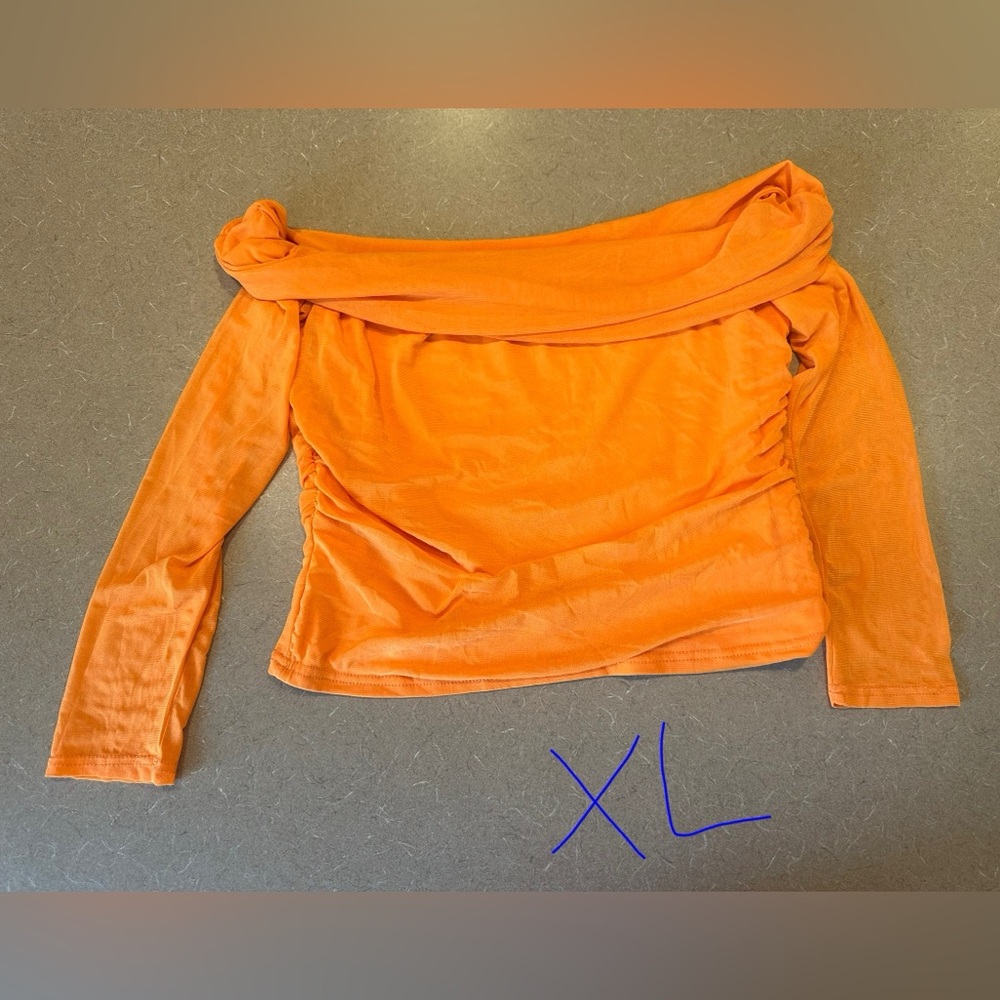 Orange Off-Shoulder Women's Top